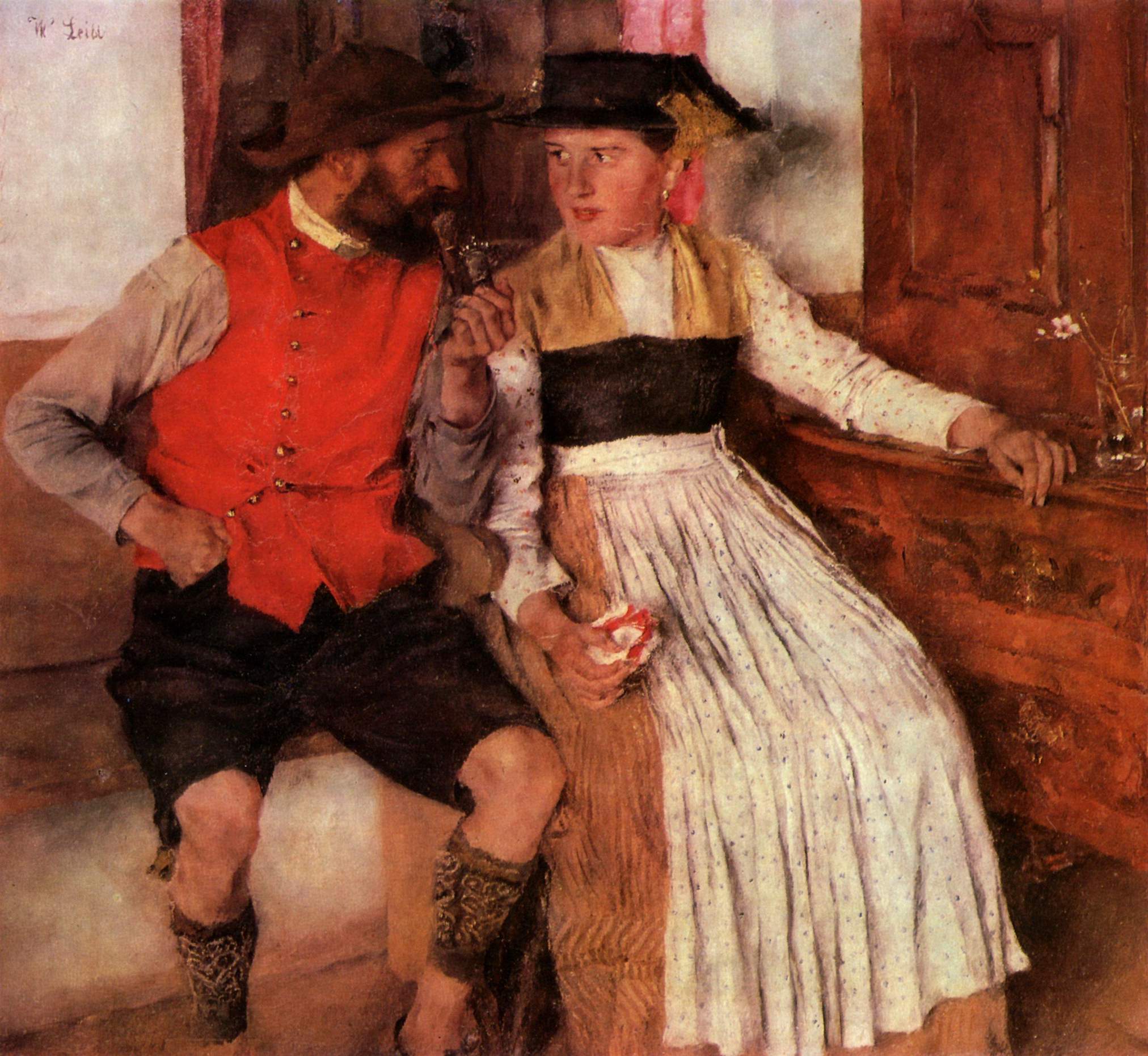 In The Parlor by Wilhelm Leibl
